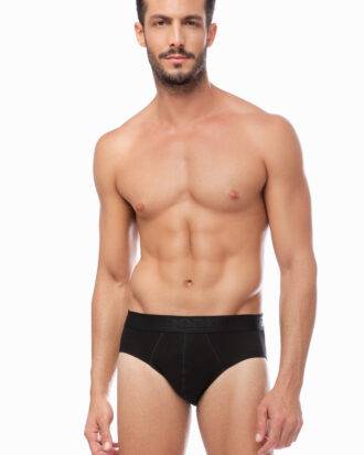 Minerva Mengear σλιπ Mini Brief Mengear Basic 90-20521 2τμχ ΜΑΥΡΟ