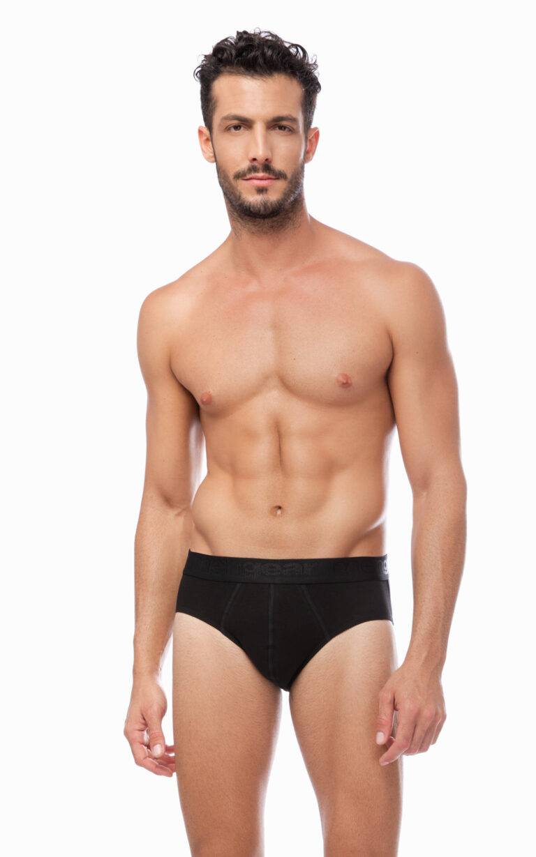 Minerva Mengear σλιπ Mini Brief Mengear Basic 90-20521 2τμχ ΜΑΥΡΟ