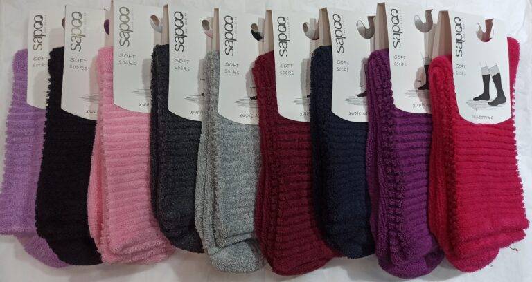 Κάλτσες sapoo soft socks 4407 βαμβακερές πετσετέ χωρίς λάστιχο χωρίς ραφή double face