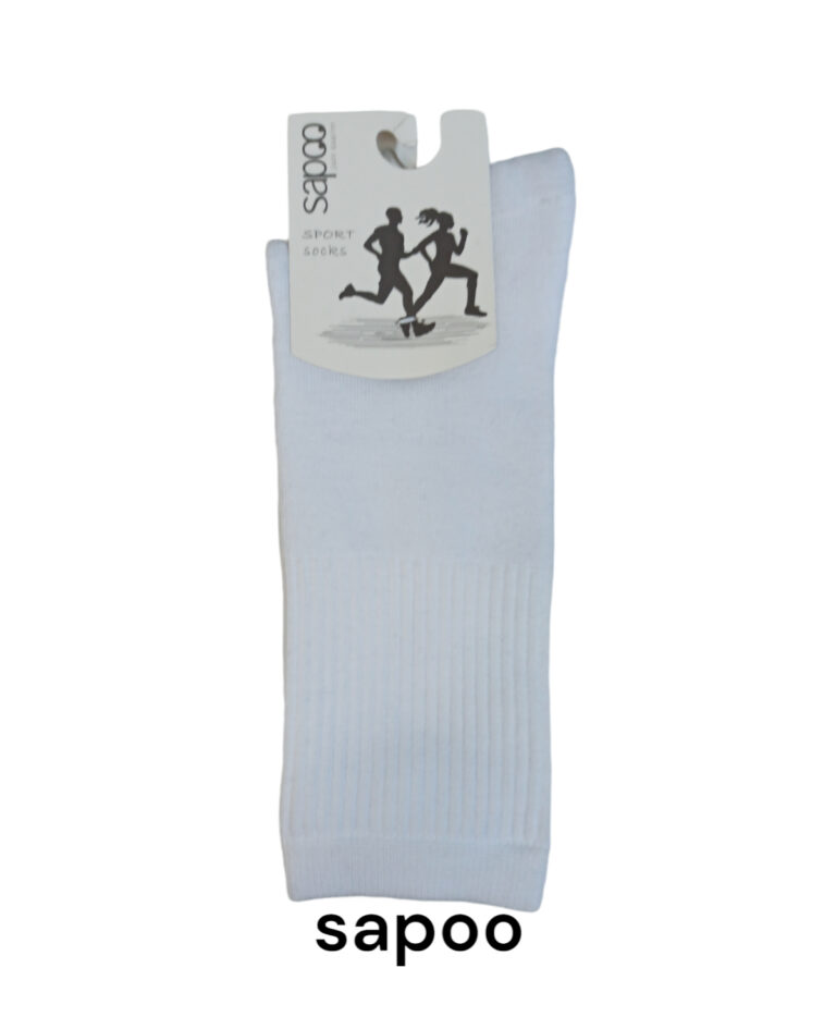 Αθλητικές βαμβακερές κάλτσες sapoo sport socks 3307 λευκό white