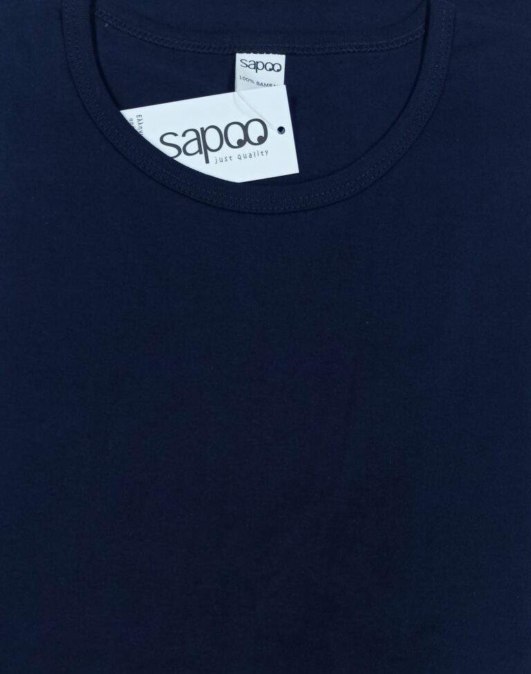 Ανδρικό βαμβακερό μπλουζάκι T-Shirt 401 με κοντό μανίκι και λεπτή λαιμόκοψη μπλε