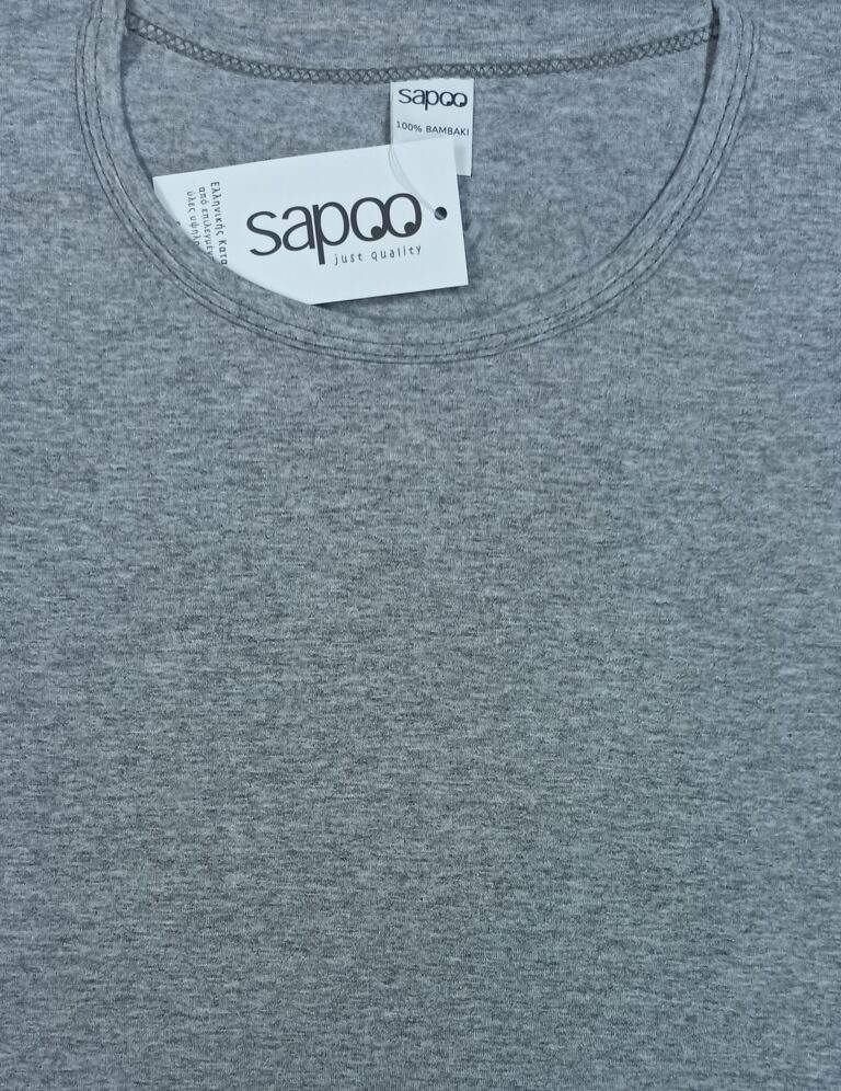 Ανδρικό βαμβακερό μπλουζάκι T-Shirt 401 με κοντό μανίκι και λεπτή λαιμόκοψη γκρι μελανζέ