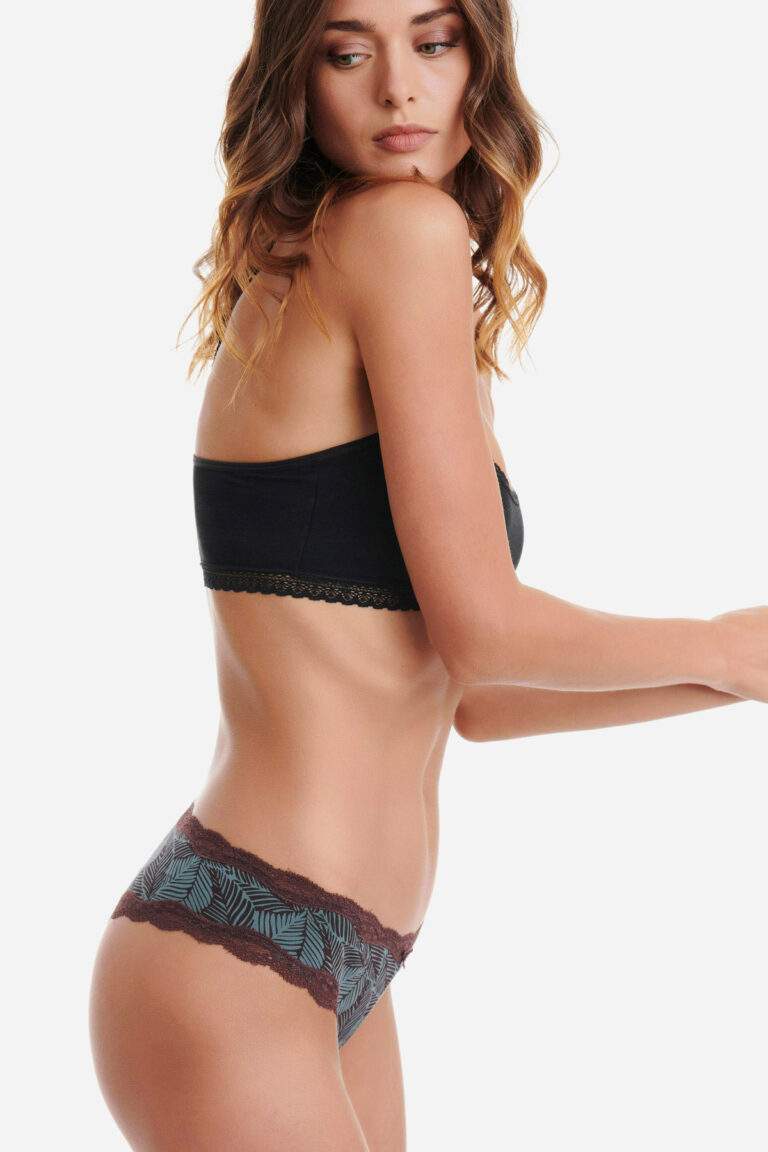 WALK Brazilian brief BAMBOO με δαντέλα και σχέδιο δυάδα 2 τεμάχια