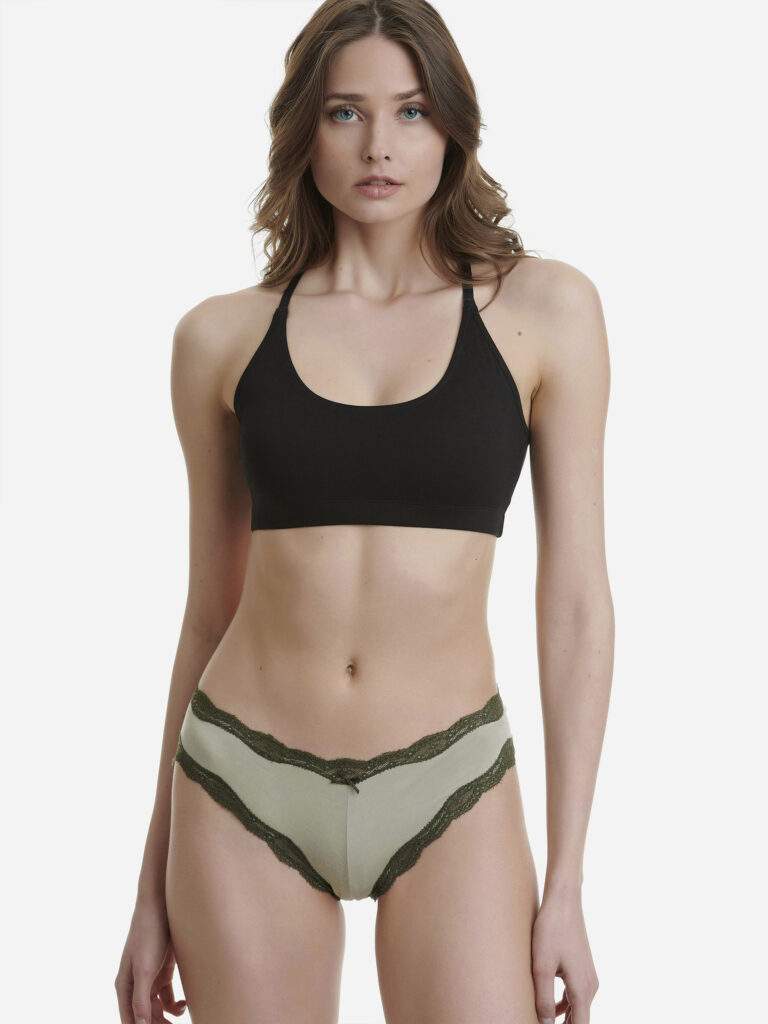 WALK Brazilian brief BAMBOO με δαντέλα και σχέδιο δυάδα 2 τεμάχια