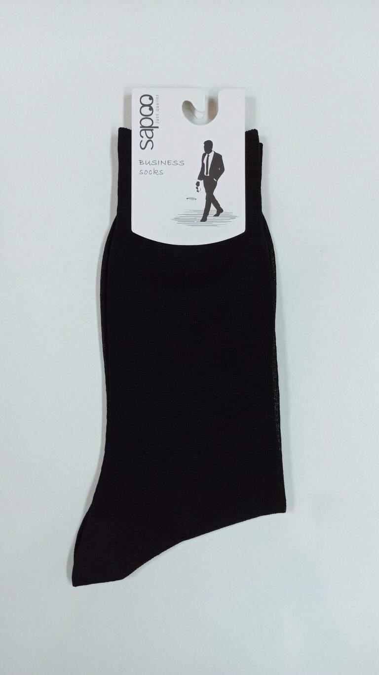 Κάλτσες βαμβακερές λεπτές μερσεριζέ Sapoo business socks dre_2400 μαύρο