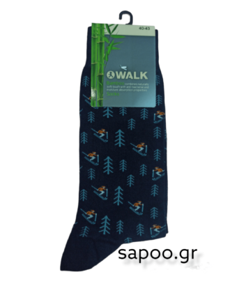 Κάλτσες Walk BAMBOO ανδρικές με σχέδιο σκιέρ W304-31 75 μπλε σκούρο