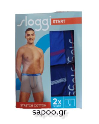 SLOGGI START SHORT boxer με μακρύ πόδι ΔΥΑΔΑ Sloggi men Strart SHORT C2P V002 μπλε