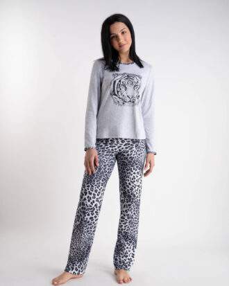 Γυναικεία βαμβακερή πυτζάμα animal print Relax 2622045