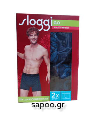 SLOGGI GO SHORT  μπόξερ με μακρύ πόδι ΔΥΑΔΑ Sloggi men Go HOLIDAY SHORT C2P V001