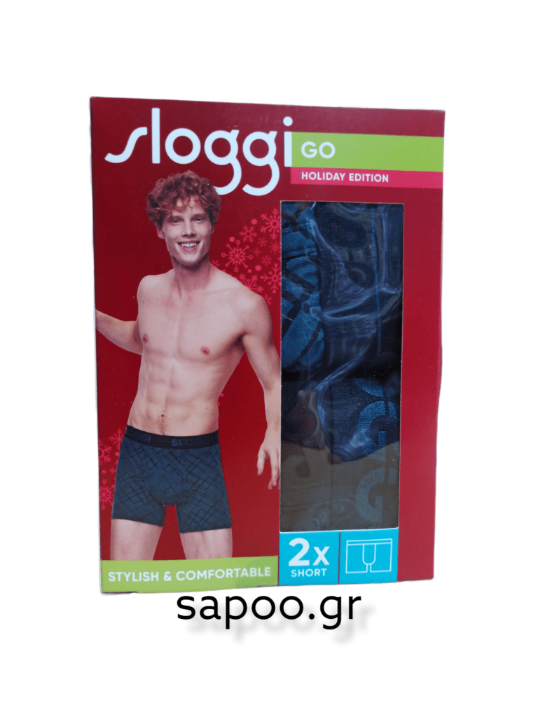 SLOGGI GO SHORT  μπόξερ με μακρύ πόδι ΔΥΑΔΑ Sloggi men Go HOLIDAY SHORT C2P V001