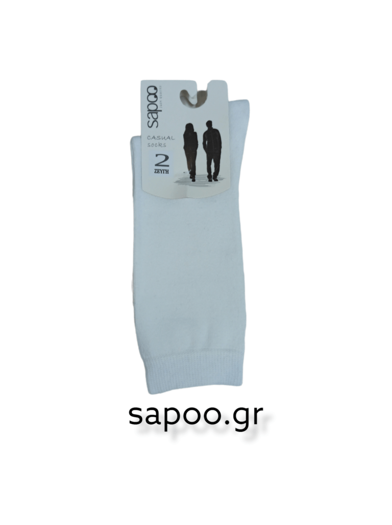 Γυναικείες κάλτσες δυάδα βαμβακερές sapoo casual socks VAR_65x2 τεμάχια λευκό