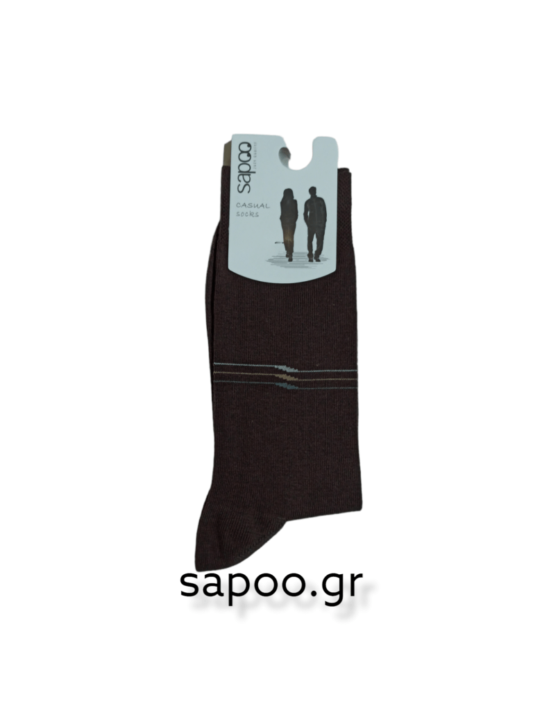 Βαμβακερές κάλτσες σχέδια ανδρικές sapoo casual socks 1035 καφέ