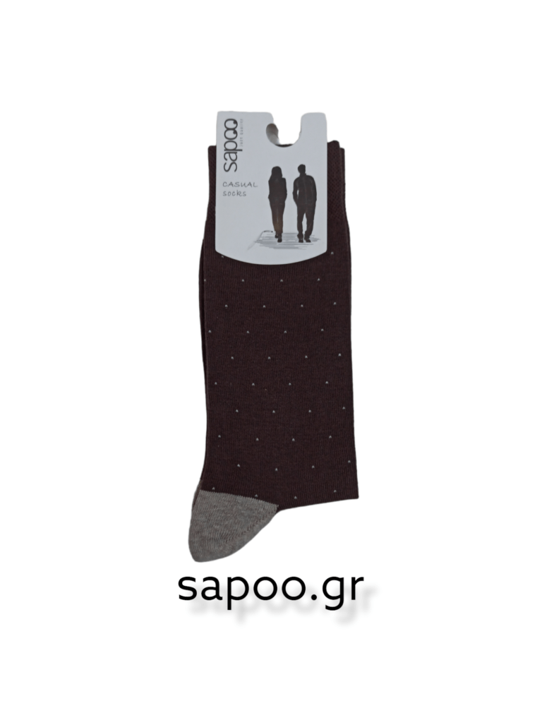 Βαμβακερές κάλτσες σχέδια ανδρικές sapoo casual socks 1036 καφέ