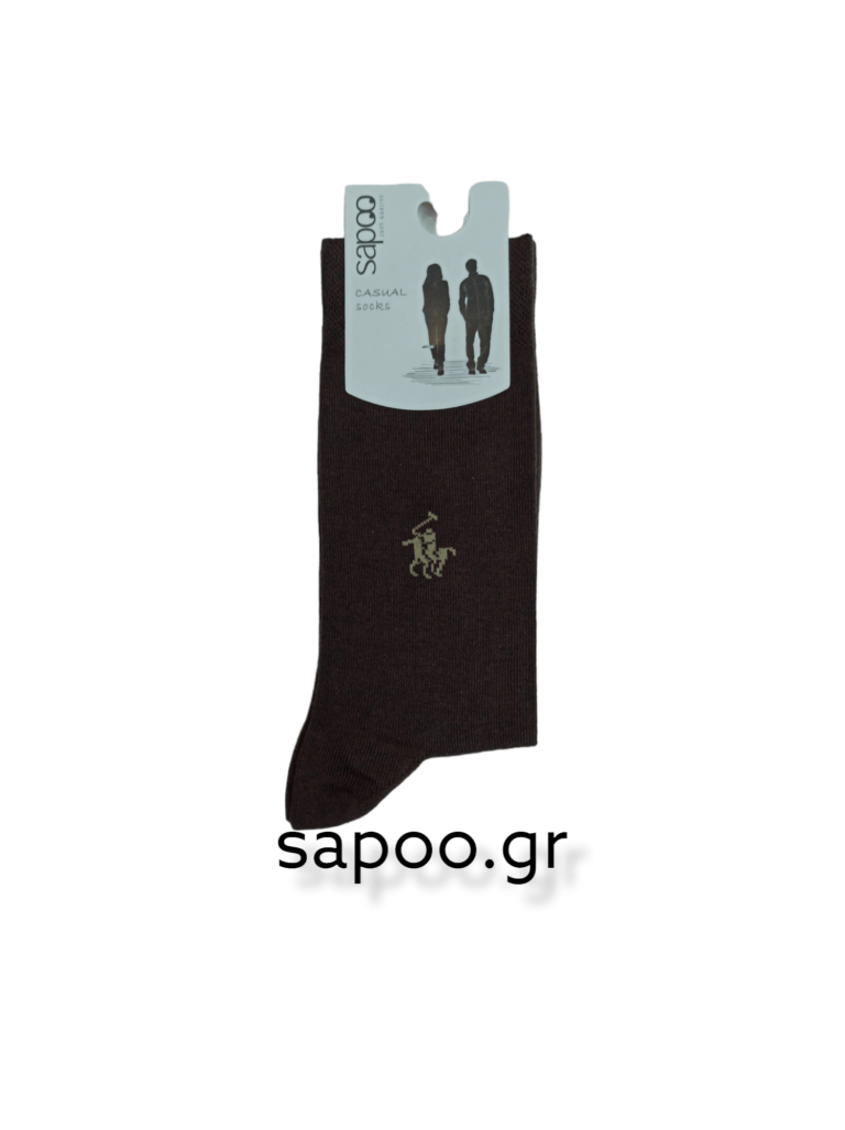 Βαμβακερές κάλτσες σχέδια ανδρικές sapoo casual socks 1038 καφέ