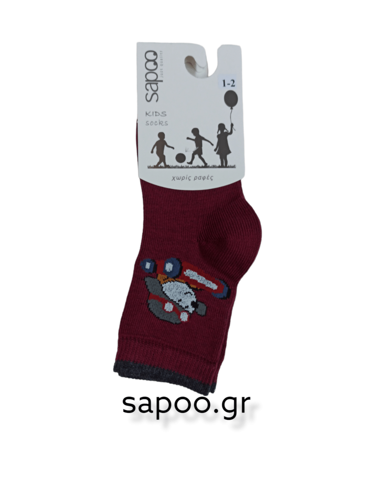 Βαμβακερές κάλτσες BEBE με σχέδια για αγόρι sapoo kids 5421 μπορντώ