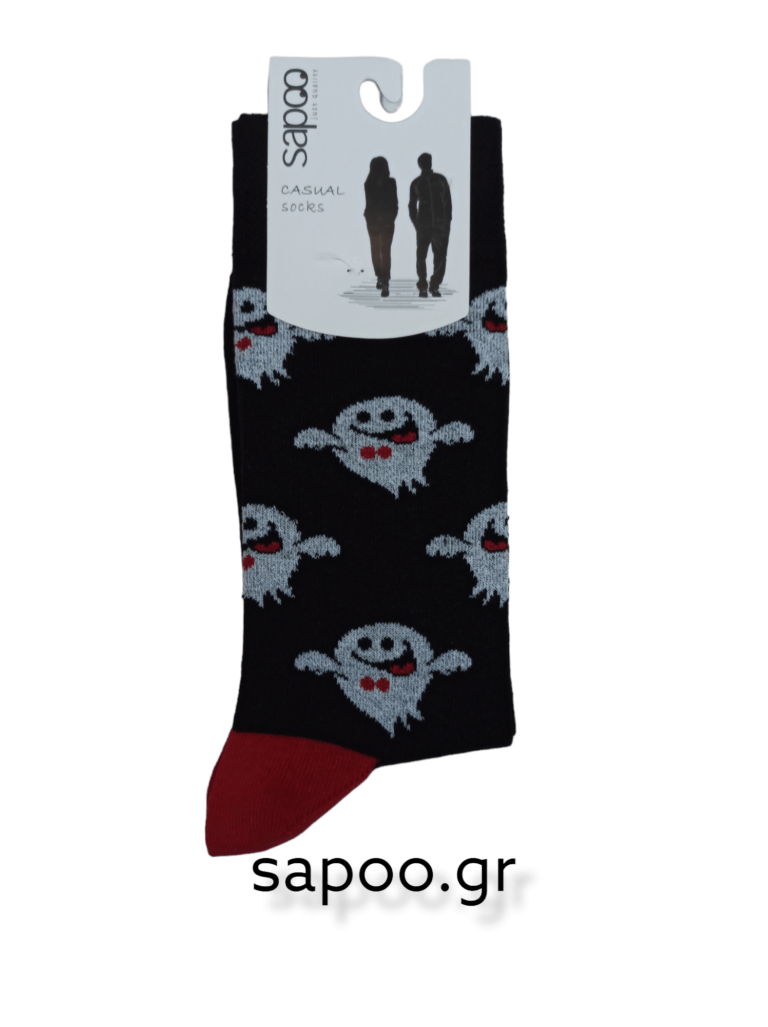 Βαμβακερές κάλτσες σχέδια ανδρικές sapoo casual socks 1070 μαύρο