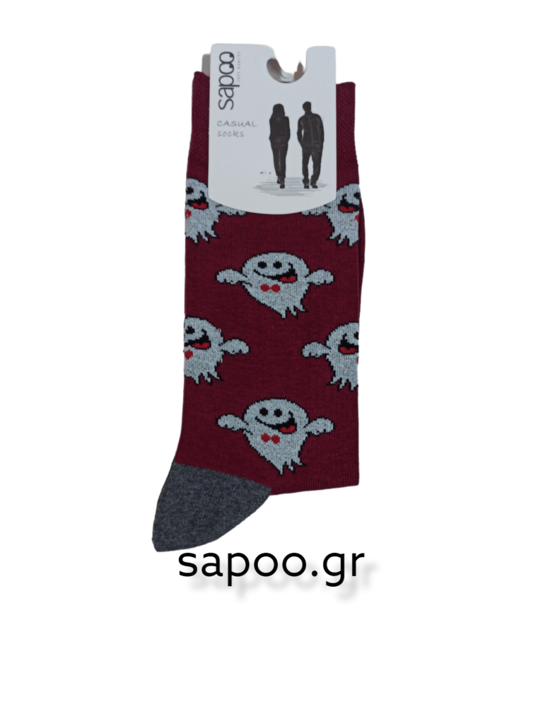 Βαμβακερές κάλτσες σχέδια ανδρικές sapoo casual socks 1070 μπορντώ