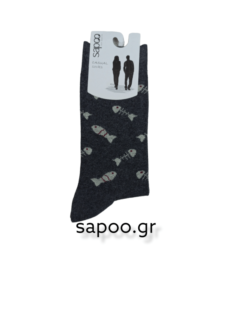 Βαμβακερές κάλτσες σχέδια ανδρικές sapoo casual socks 1071 ανθρακί