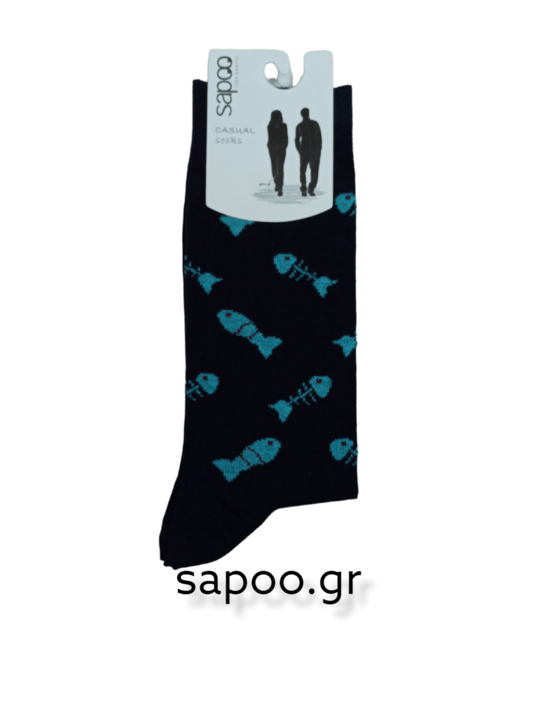 Βαμβακερές κάλτσες σχέδια ανδρικές sapoo casual socks 1071 μπλε