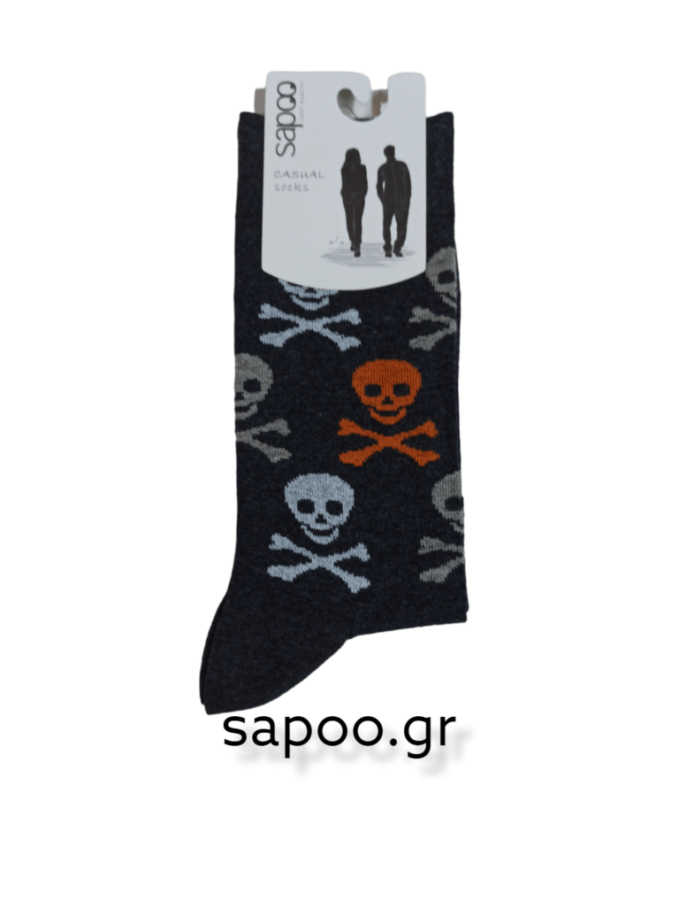 Βαμβακερές κάλτσες σχέδια ανδρικές sapoo casual socks 1072 ανθρακί