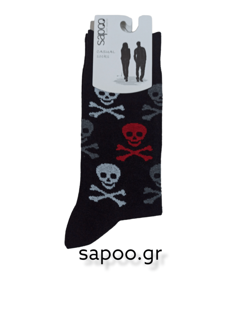 Βαμβακερές κάλτσες σχέδια ανδρικές sapoo casual socks 1072 μαύρο