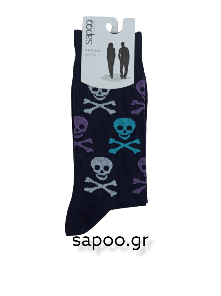 Βαμβακερές κάλτσες σχέδια ανδρικές sapoo casual socks 1072 μπλε