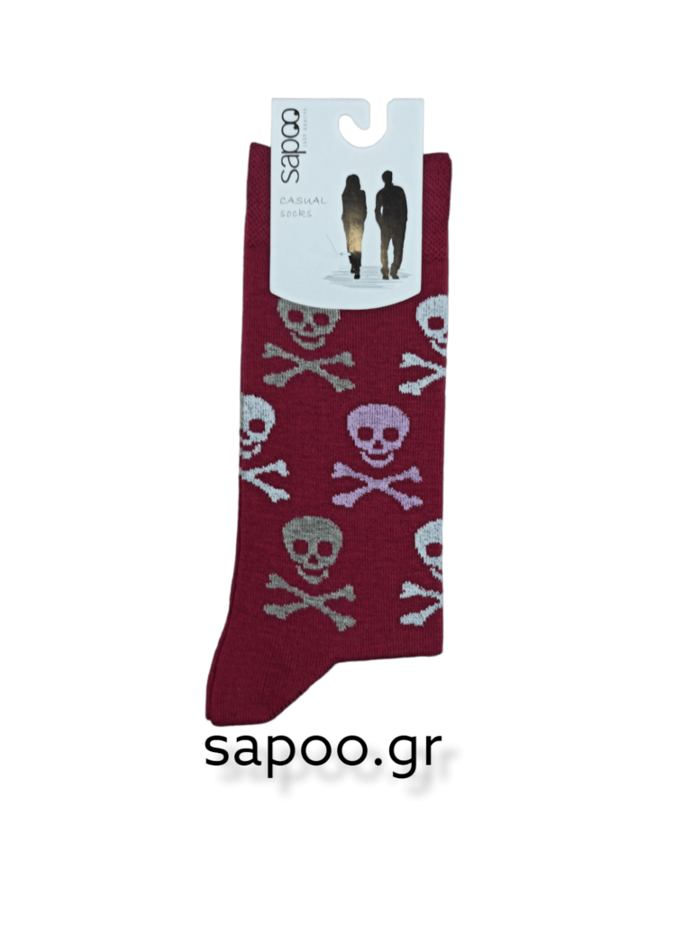 Βαμβακερές κάλτσες σχέδια ανδρικές sapoo casual socks 1072 μπορντώ