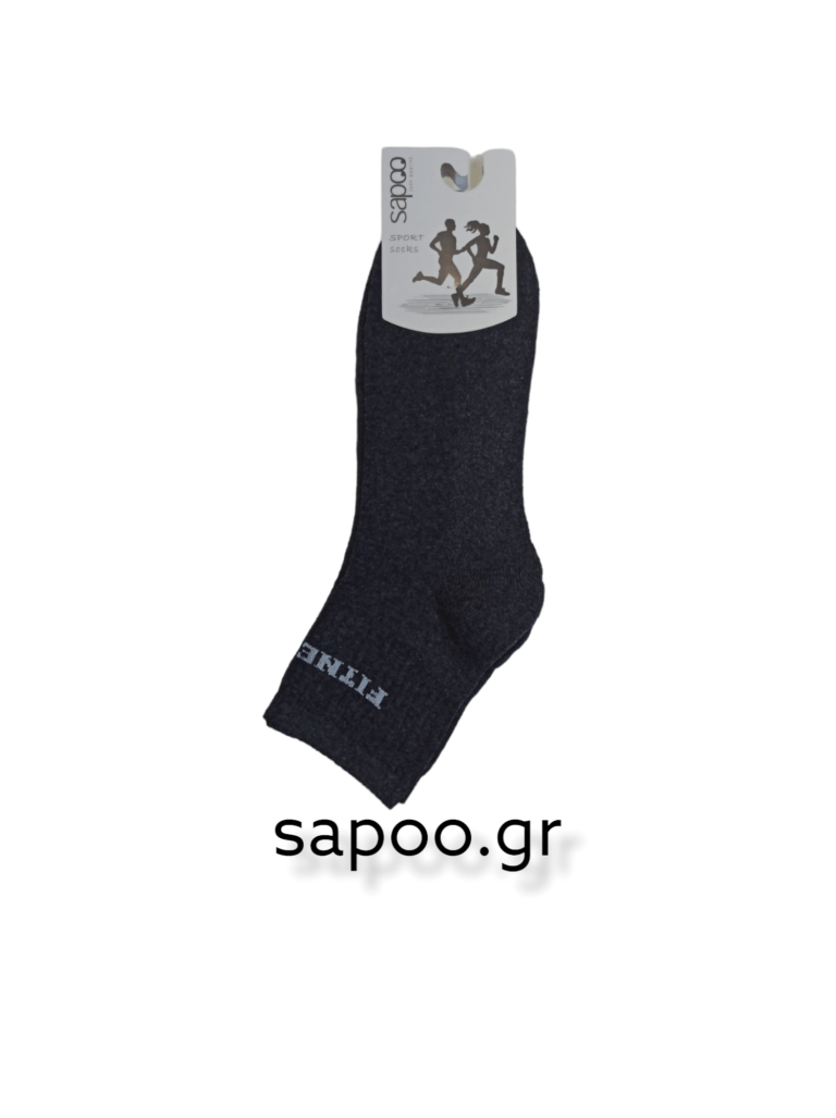 Βαμβακερές αθλητικές κάλτσες sapoo sport socks FITNESS ημίκοντες στο 1/4 της γάμπας 4188 ανθρακί