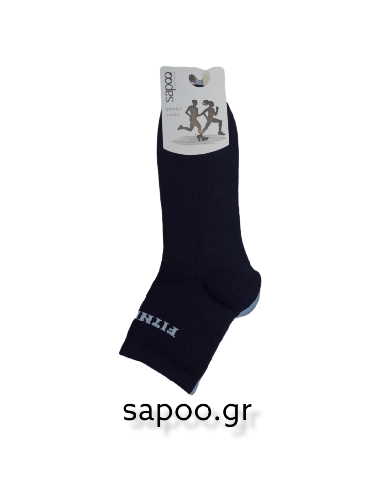 Βαμβακερές αθλητικές κάλτσες sapoo sport socks FITNESS ημίκοντες στο 1/4 της γάμπας 4188 μπλε