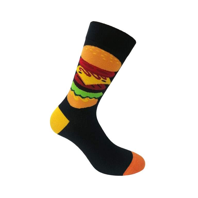 Κάλτσες σχέδιο Walk. Βαμβακερές unisex κάλτσες burger socks BS-1 multicolor