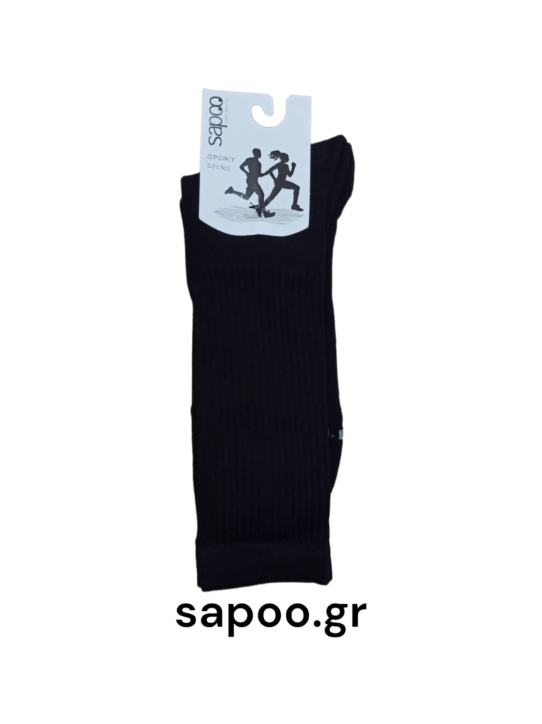 Βαμβακερές αθλητικές κάλτσες χωρίς ραφή sapoo sport socks athletic pro 475 μαύρο