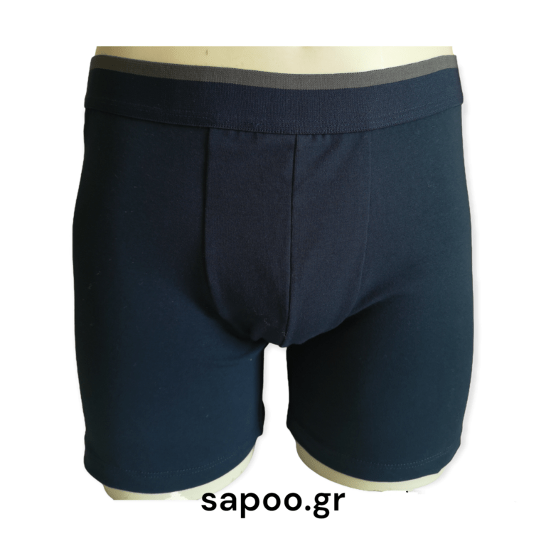 Μπόξερ μακρύ πόδι με διπλό καβάλο sapoo boxer long 103 μπλε