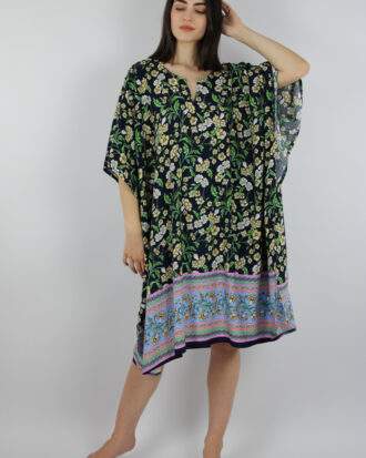 Βαμβακερό φόρεμα εμπριμέ oversized Billysfashion 23033 multicolor5