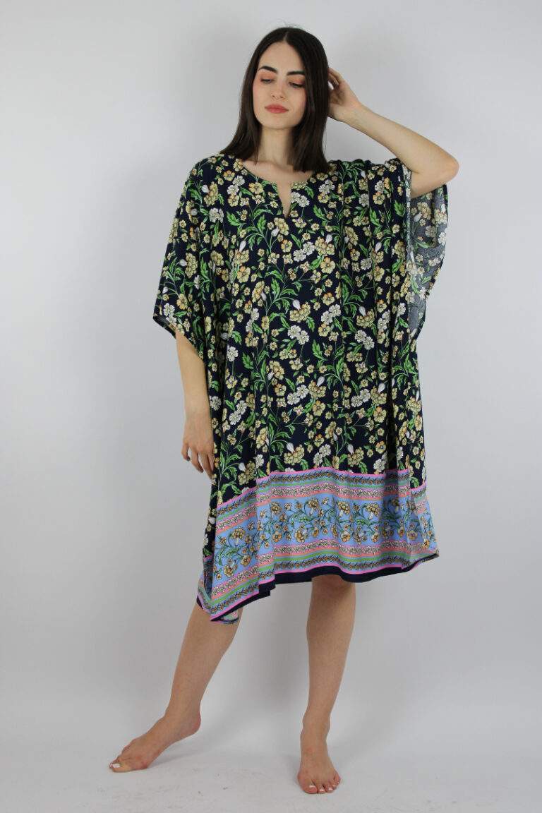 Βαμβακερό φόρεμα εμπριμέ oversized Billysfashion 23033 multicolor5