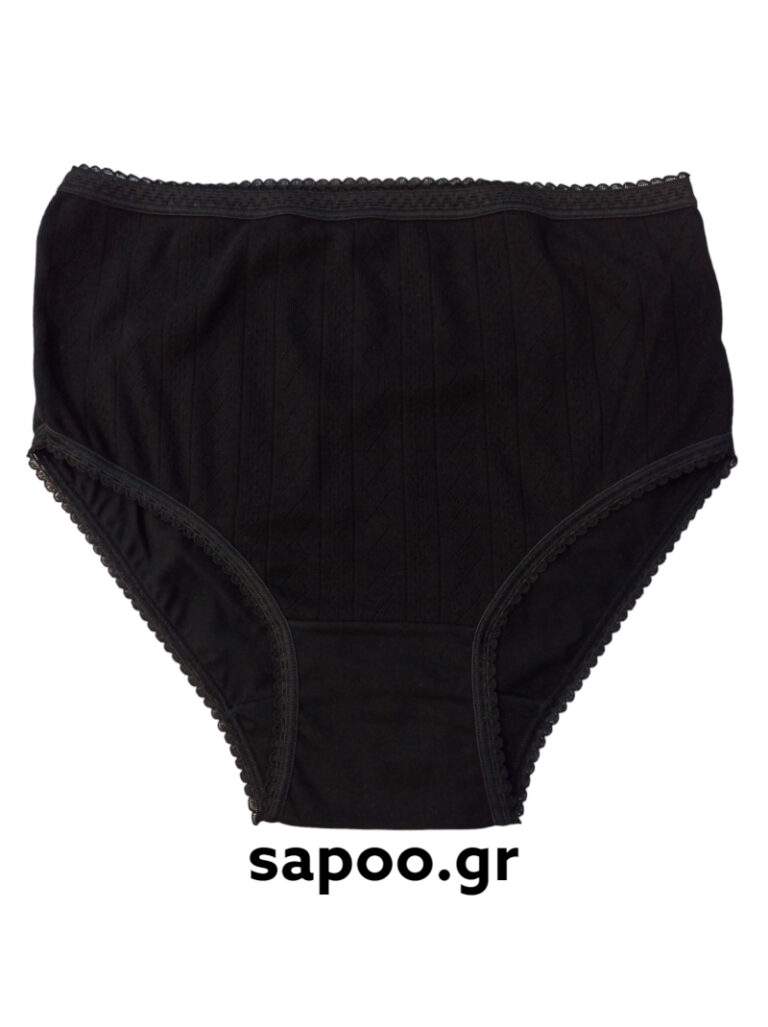 Βαμβακερή γυναικεία κυλότα. Froufrou MIDI slip 3/4 ζακάρ 12 100% βαμβακερό μαύρο