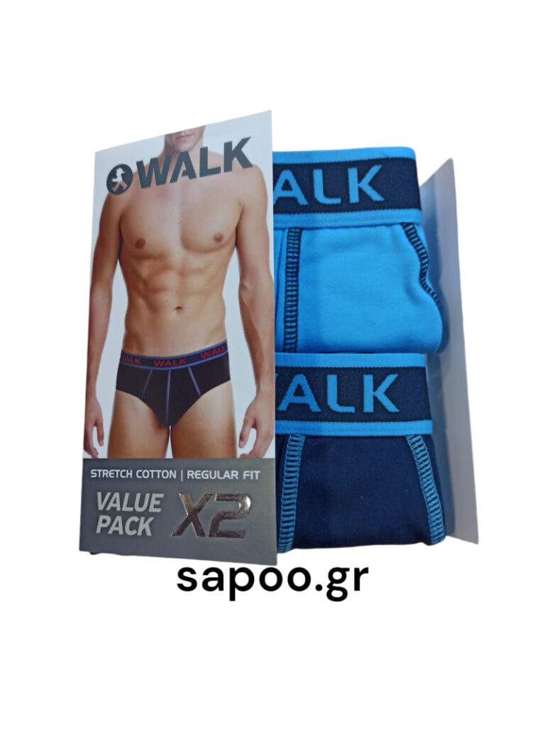 Βαμβακερό Slip WALK με εξωτερικό λάστιχο 2 τεμάχια W1757 0338