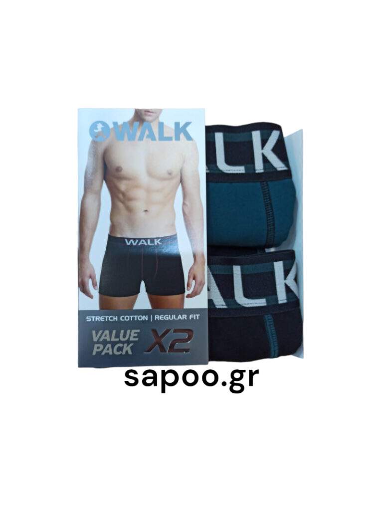 Βαμβακερά boxer WALK ανδρικά 2 τεμάχια W1762-3 0260