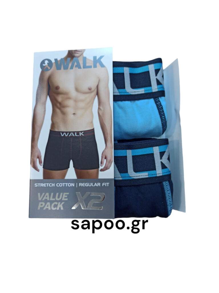 Βαμβακερά boxer WALK ανδρικά 2 τεμάχια W1762-3 0334