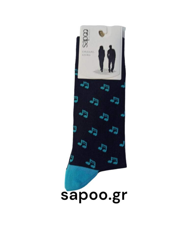 Βαμβακερές κάλτσες σχέδια ανδρικές sapoo casual socks fashion 1430 μπλε