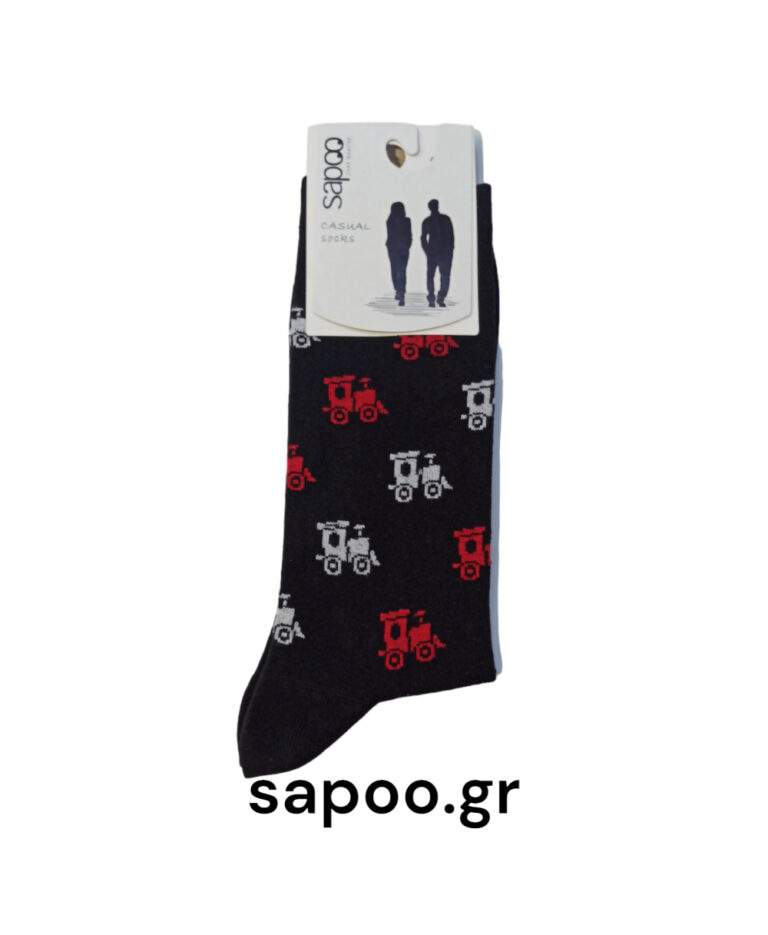 Βαμβακερές κάλτσες σχέδια ανδρικές sapoo casual socks fashion 1431 μαύρο