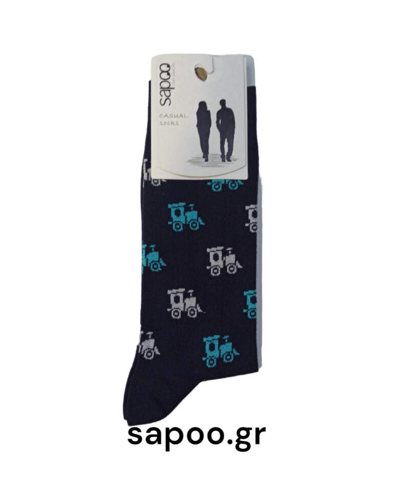 Βαμβακερές κάλτσες σχέδια ανδρικές sapoo casual socks fashion 1431 μπλε