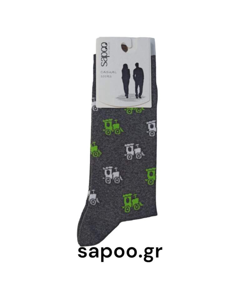 Βαμβακερές κάλτσες σχέδια ανδρικές sapoo casual socks fashion 1431 γκρι