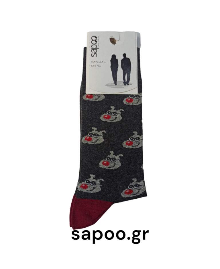 Βαμβακερές κάλτσες σχέδια ανδρικές sapoo casual socks fashion 1432 ανθρακί