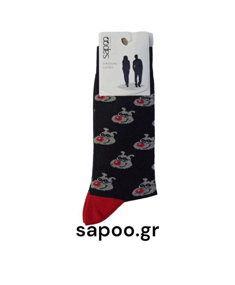 Βαμβακερές κάλτσες σχέδια ανδρικές sapoo casual socks fashion 1432 μαύρο