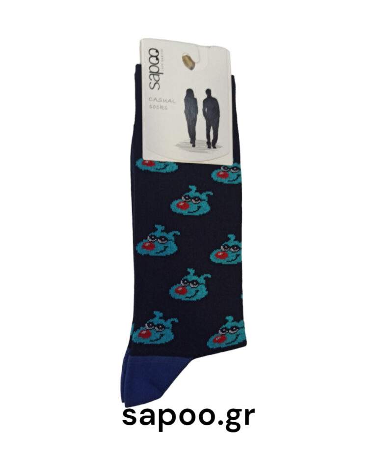 Βαμβακερές κάλτσες σχέδια ανδρικές sapoo casual socks fashion 1432 μπλε