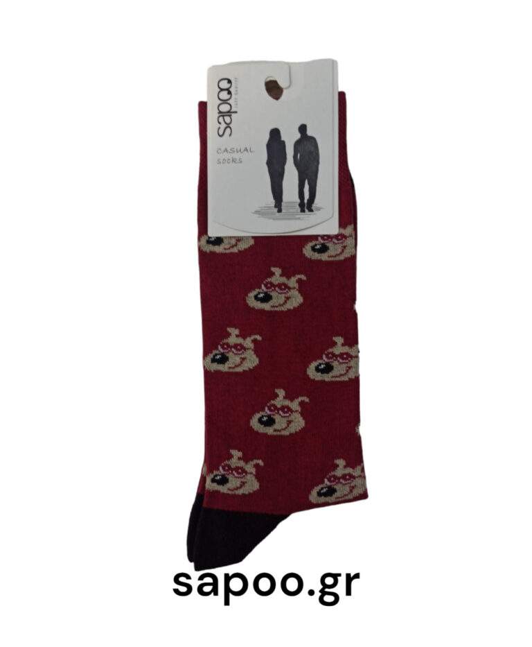 Βαμβακερές κάλτσες σχέδια ανδρικές sapoo casual socks fashion 1432 γκρενά