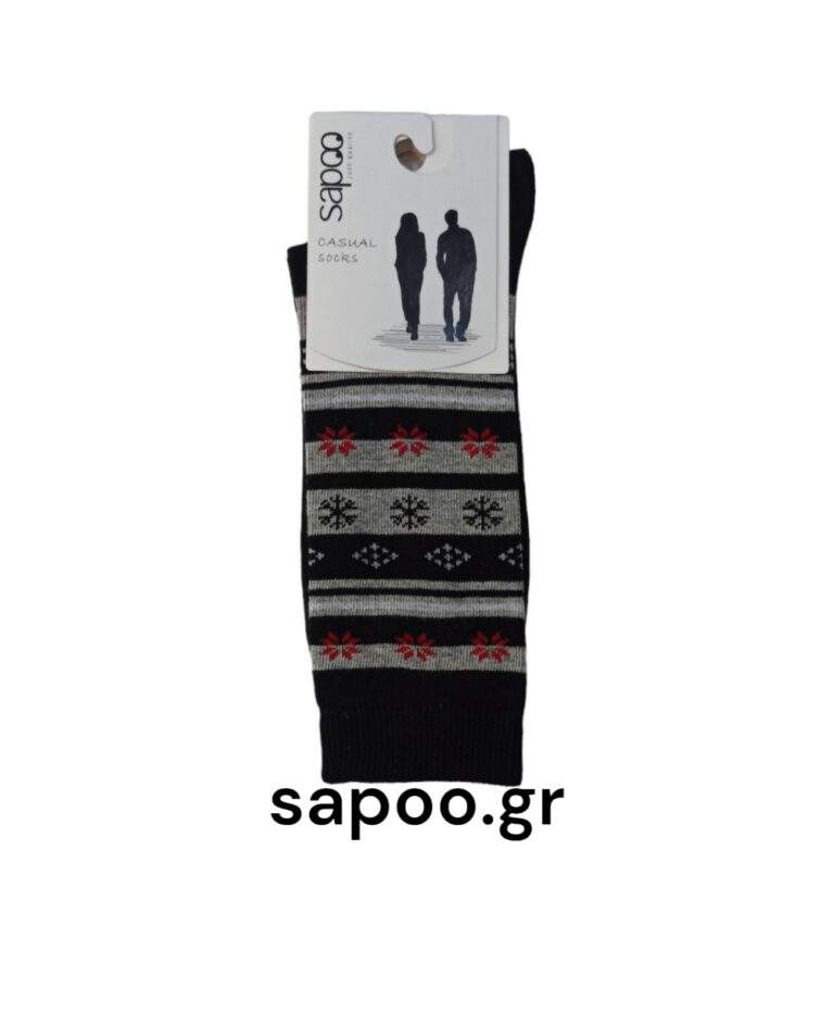 Βαμβακερές γυναικείες κάλτσες με σχέδιο ETHNIC sapoo socks 4430 μαύρο