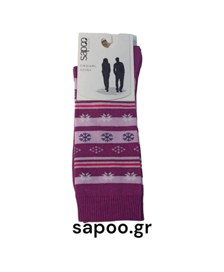 Βαμβακερές γυναικείες κάλτσες με σχέδιο ETHNIC sapoo socks 4430 μωβ