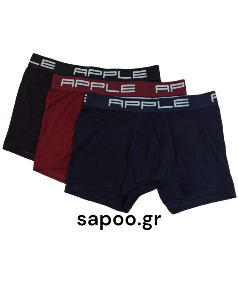 APPLE BOXER ΤΡΙΑΔΑ ανδρικό με εξωτερικό λάστιχο 230113965