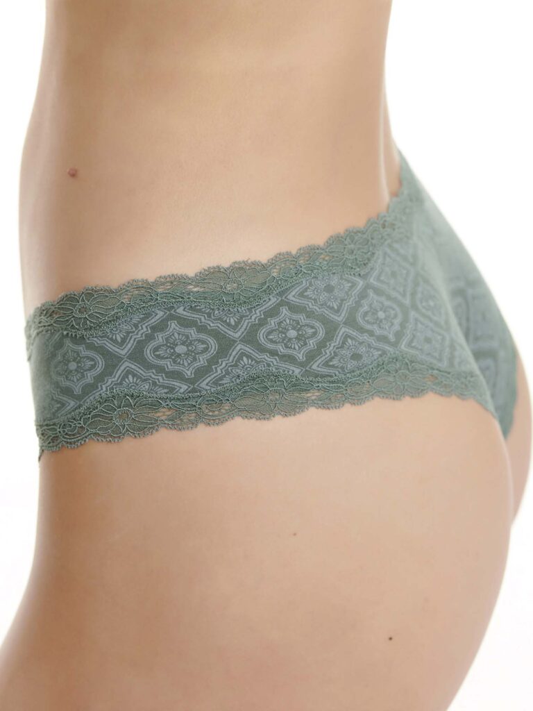 Γυναικεία εσώρουχα μπαμπού WALK Brazilian brief BAMBOO με δαντέλα και σχέδιο ΔΥΑΔΑ W2014-63